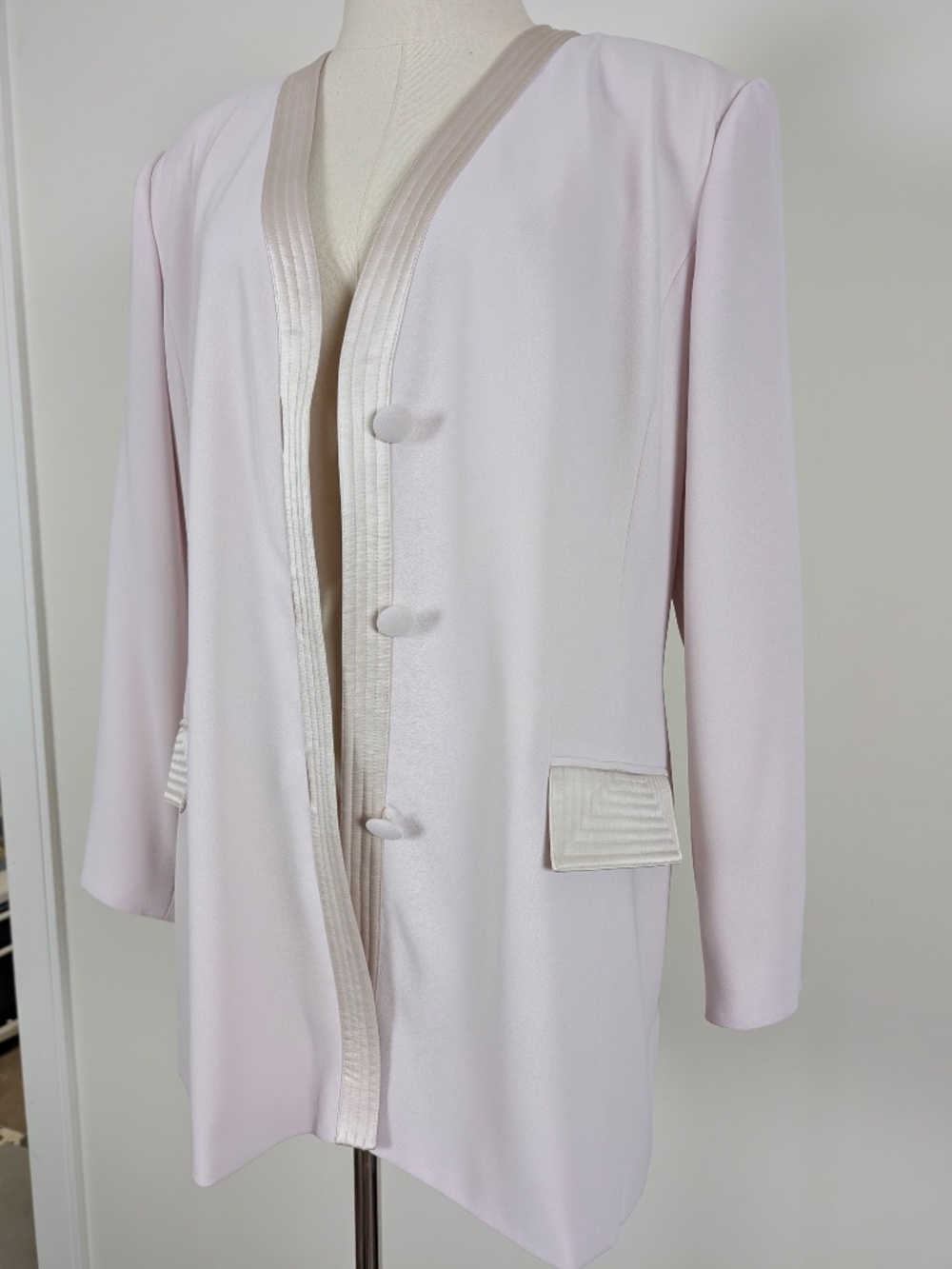 Vintage Pastel Oversized Blazer Button Down Size 14 Pink - Picture 8 of 12